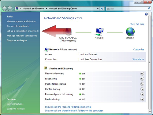 Vista Manage Network Connections Empty