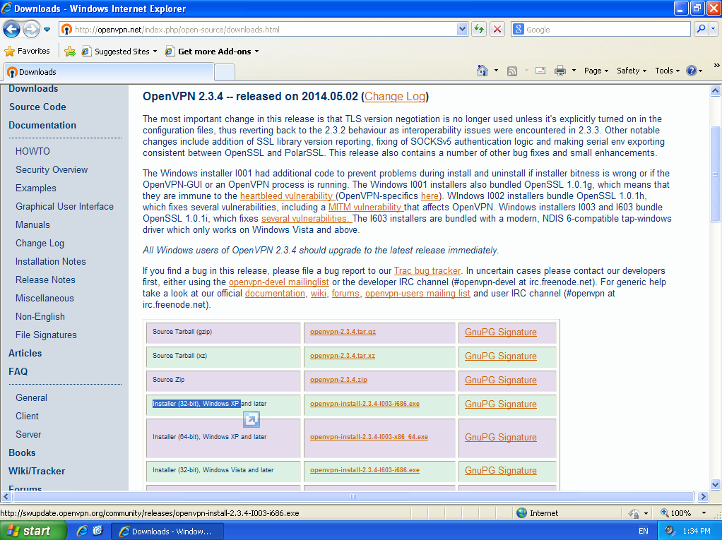 download the new for windows OpenVPN Client 2.6.5